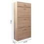 Torino Narrow Oak Effect Shoe Storage Cabinet - 18 Pairs