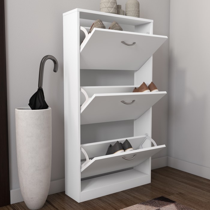 Torino Narrow White  Shoe  Storage Cabinet  9 Pairs Buy 