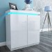 Slim White Gloss Shoe Cabinet with LEDs - 24 Pairs - Tiffany
