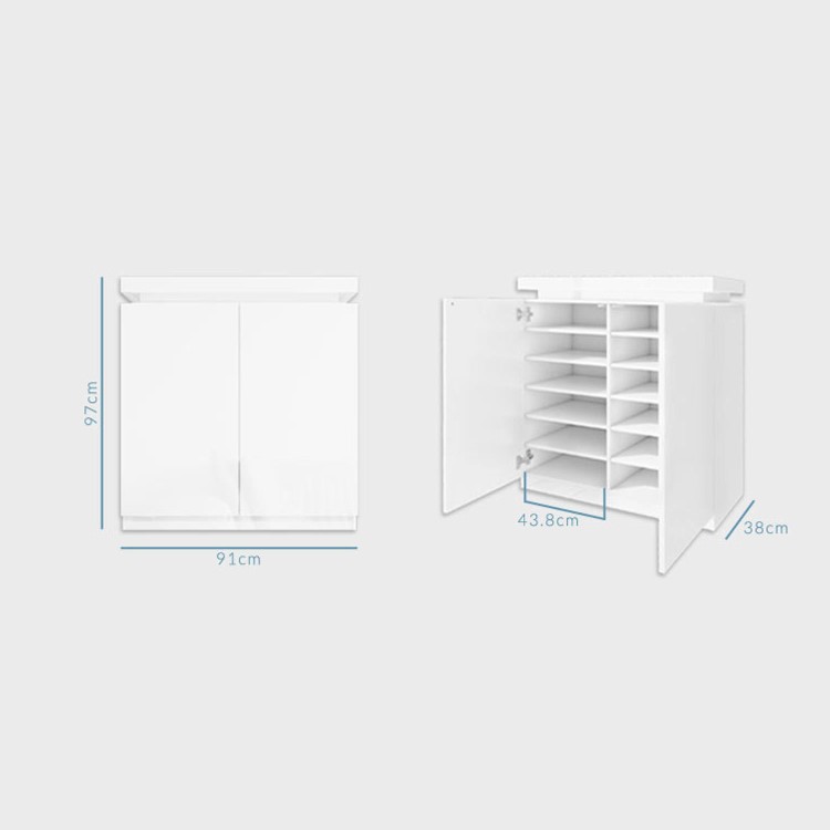 Tiffany White High Gloss Drinks Cabinet with LED Lighting