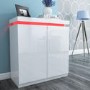 Slim White Gloss Shoe Cabinet with LEDs - 24 Pairs - Vivienne
