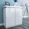 Tiffany White High Gloss Drinks Cabinet with LED Lighting