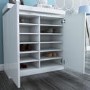 Slim White Gloss Shoe Cabinet with LEDs - 24 Pairs - Vivienne