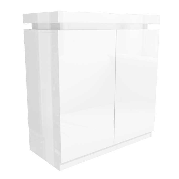 Tiffany White High Gloss Drinks Cabinet with LED Lighting