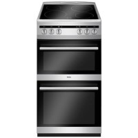 Refurbished Amica AFC5100SI 50cm Double Cavity Electric Cooker with Ceramic Hob Silver
