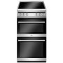 Refurbished Amica AFC5100SI 50cm Double Cavity Electric Cooker with Ceramic Hob Silver