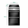 Refurbished Amica AFC5100SI 50cm Double Cavity Electric Cooker with Ceramic Hob Silver
