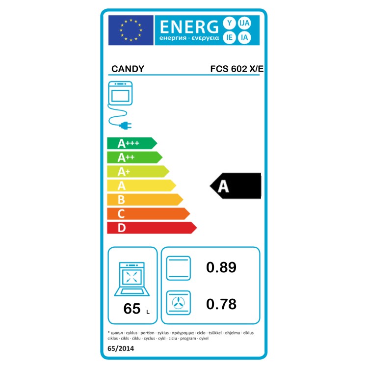 Refurbished Candy FCP602X/E 60cm Single Built In Electric Oven Stainless Steel