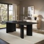 Large Black Wooden Rectangular Dining Table - Seats 6 - 8 - Troy