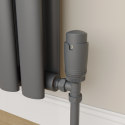 TRV-AG-2AG Elego Anthracite Gray Modern TRV Angled Thermostatic Radiator Valves With Lockshield