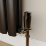 Elego Black Nickel Modern TRV Angled Thermostatic Radiator Valves With Lockshield