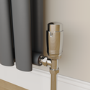Elego Chrome Modern TRV Angled Thermostatic Radiator Valves With Lockshield