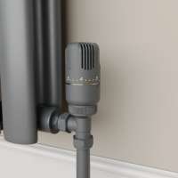 Elego Anthracite Gray Modern TRV Angled Thermostatic Radiator Valves With Lockshield Elego Anthracite Gray Modern TRV Angled Thermostatic Radiator Valves With Lockshield