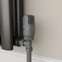 Elego Anthracite Gray Modern TRV Angled Thermostatic Radiator Valves With Lockshield