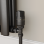Elego Matte Black Modern TRV Angled Thermostatic Radiator Valves With Lockshield