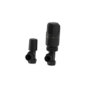 Elego Matte Black Modern TRV Angled Thermostatic Radiator Valves With Lockshield