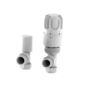 Elego White Modern TRV Angled Thermostatic Radiator Valves With Lockshield