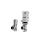 Elego White Modern TRV Angled Thermostatic Radiator Valves With Lockshield