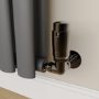 Elego Black Nickel Modern TRV Corner Thermostatic Radiator Valves With Lockshield