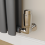 Elego Chrome Modern TRV Corner Thermostatic Radiator Valves With Lockshield