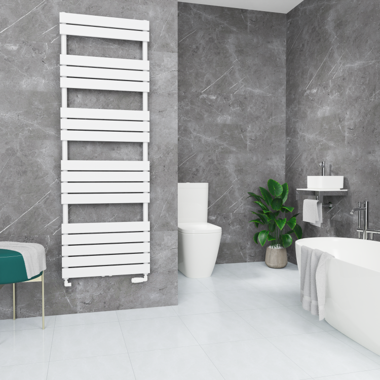 Elego White Modern TRV Corner Thermostatic Radiator Valves With Lockshield