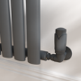 Elego Anthracite Gray Modern TRV Corner Thermostatic Radiator Valves With Lockshield