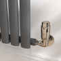Elego Chrome Modern TRV Corner Thermostatic Radiator Valves With Lockshield