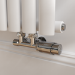 Elego Chrome Modern TRV H Block Angled Thermostatic Radiator Valves With Lockshield