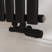 Elego Matte Black Modern TRV H Block Angled Thermostatic Radiator Valves With Lockshield