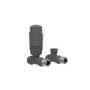 Elego Anthracite Gray Modern TRV Straight Thermostatic Radiator Valves With Lockshield