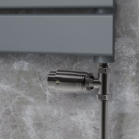 Elego Black Nickel Modern TRV Straight Thermostatic Radiator Valves With Lockshield Elego Black Nickel Modern TRV Straight Thermostatic Radiator Valves With Lockshield