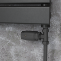 Elego Matte Black Modern TRV Straight Thermostatic Radiator Valves With Lockshield Elego Matte Black Modern TRV Straight Thermostatic Radiator Valves With Lockshield