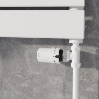 Elego White Modern TRV Straight Thermostatic Radiator Valves With Lockshield