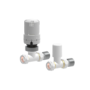Elego White Modern TRV Straight Thermostatic Radiator Valves With Lockshield