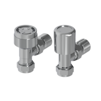 Elego Chrome  Modern TRV Base Angled  with Lockshield