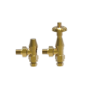 Maesta Brushed Brass Traditional TRV Angled Thermostatic Radiator Valves With Lockshield