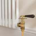 TRVT-AG-11ABB Maesta Antique Brass Traditional Manual Angled Radiator Valves With Lockshield