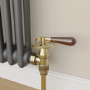 Elego Antique Brass Traditional Manual Angled Radiator Valves With Lockshield