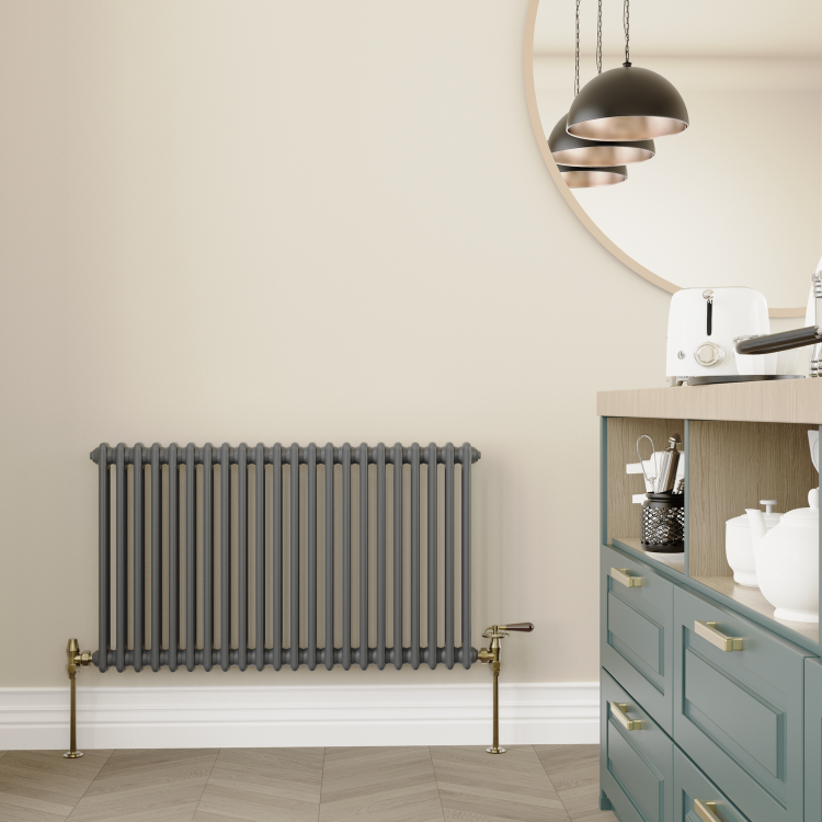 Elego Antique Brass Traditional Manual Angled Radiator Valves With Lockshield