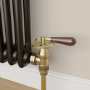 Elego Antique Brass Traditional Manual Angled Radiator Valves With Lockshield