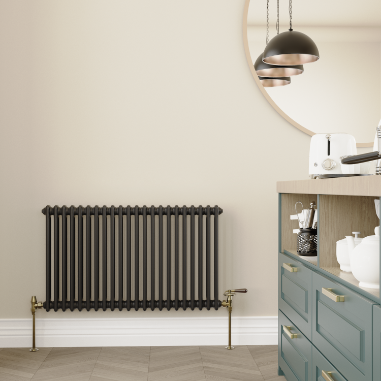Elego Antique Brass Traditional Manual Angled Radiator Valves With Lockshield