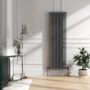 Maesta Anthracite Gray Traditional Manual Angled Radiator Valves With Lockshield