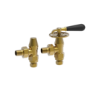 Maesta Brushed Brass Traditional TRV Angled Thermostatic Radiator Valves With Lockshield