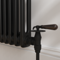 A1/TRVT-AG-11MBB GRADE A1 - Maesta Matte Black Traditional Manual Angled Radiator Valves With Lockshield