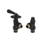 Maesta Matte Black Traditional Manual Angled Radiator Valves With Lockshield