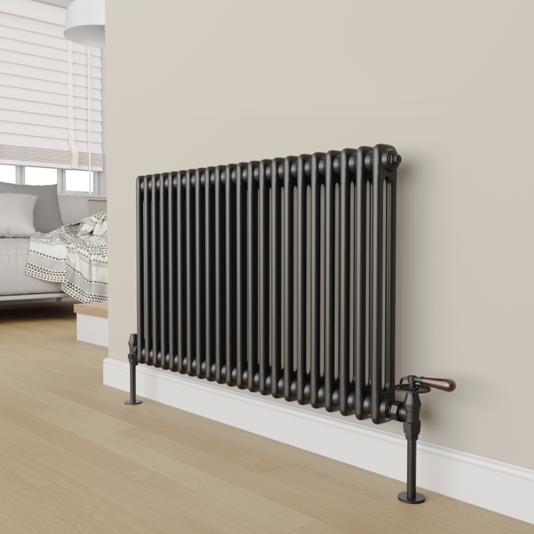 Maesta Matte Black Traditional Manual Angled Valves With Lockshield