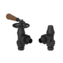 Maesta Matte Black Traditional Manual Angled Valves With Lockshield