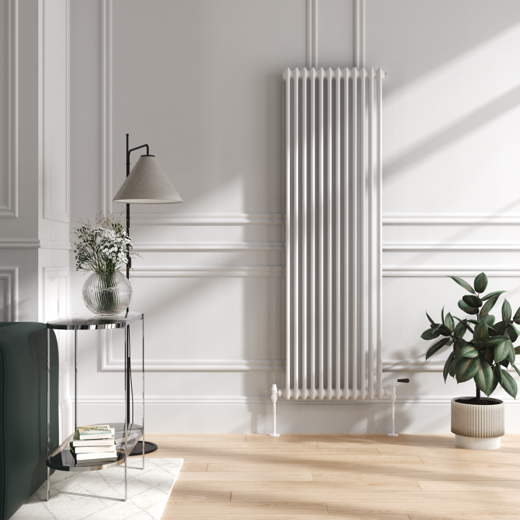 Maesta White Traditional Manual Angled Radiator Valves With Lockshield