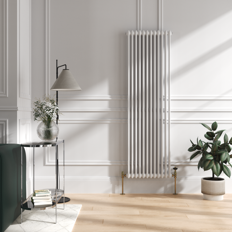 Maesta Brushed Brass Traditional TRV Angled Thermostatic Radiator Valves With Lockshield