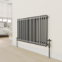 GRADE A1 - Maesta Black Nickel Traditional TRV Angled Thermostatic Radiator Valves With Lockshield